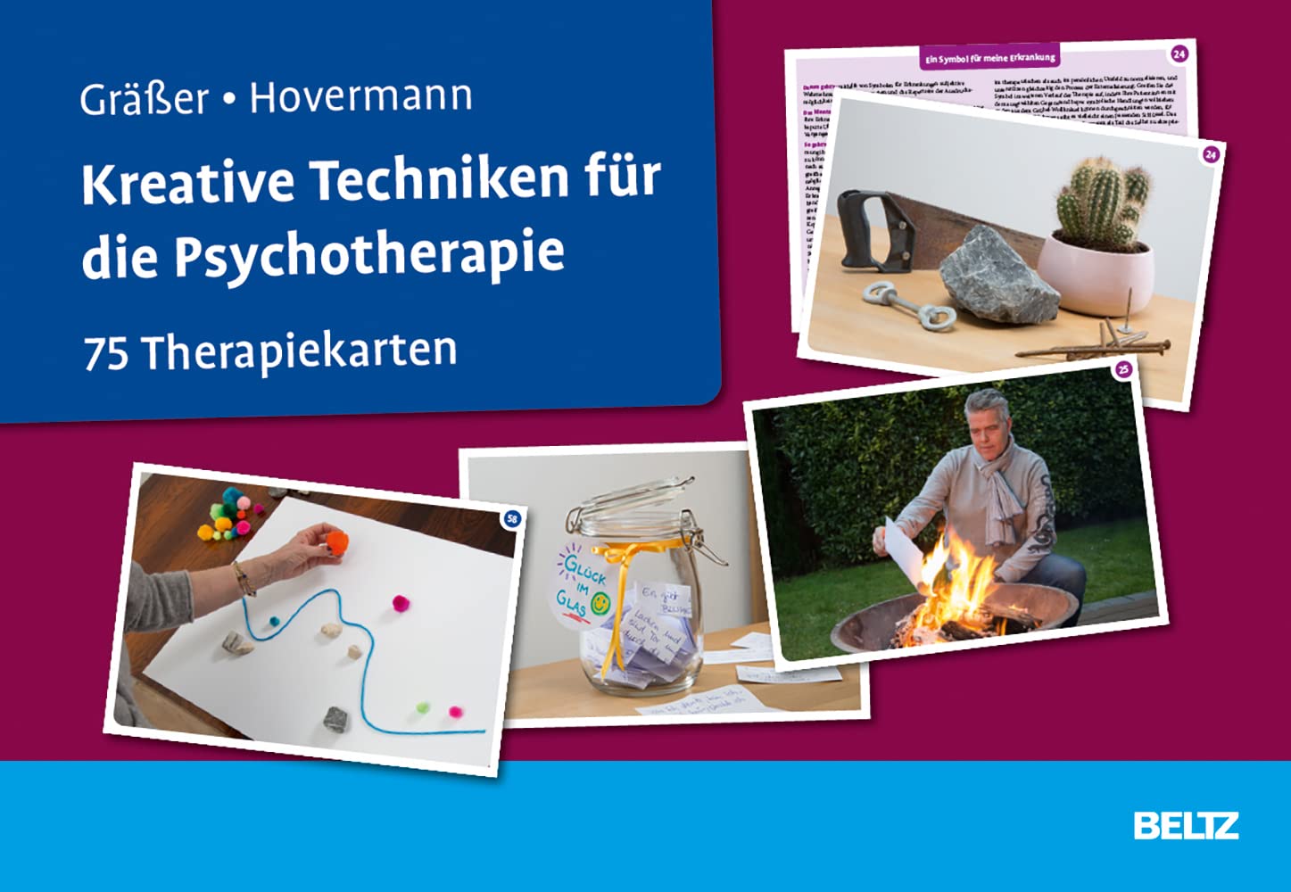 Kreative Techniken für die Psychotherapie. 75 Therapiekarten von Melanie Gräßer und Eike Hovermann jun.